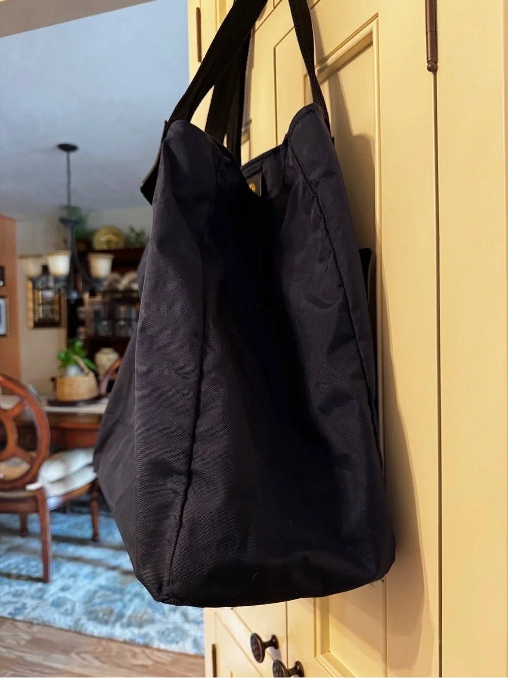 Marc Jacobs Navy and Black Nylon Tote with Gold Zipper